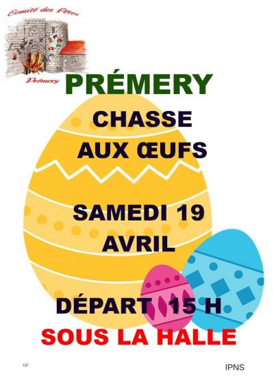 Affiche de l'événement avec des oeufs de Paques