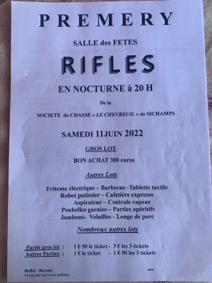 Affiche des Rifles avec les infos nécessaires