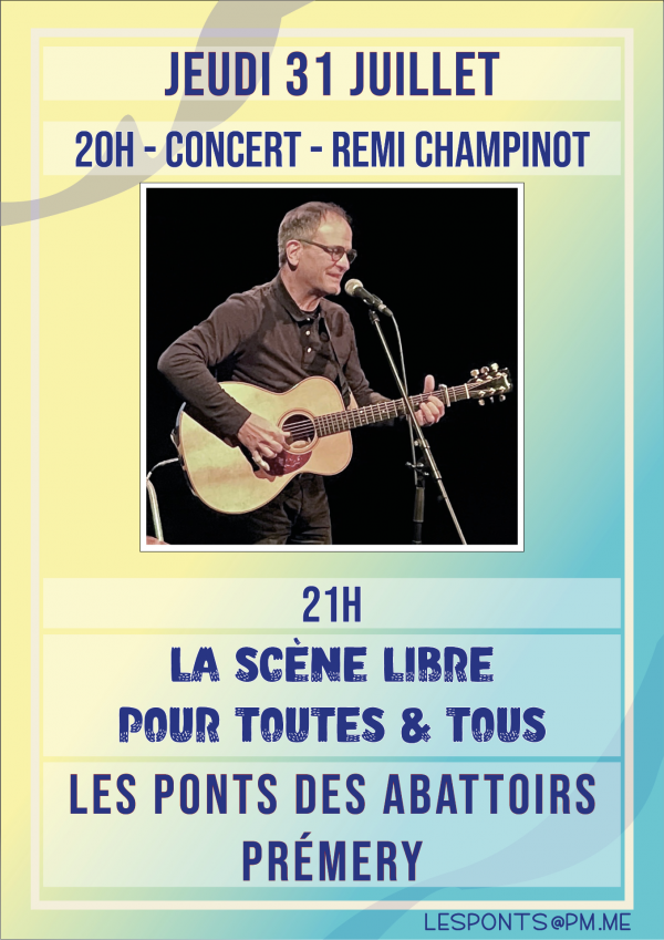Affiche de l'événement avec une photo du chanteur