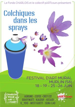 Affiche de l'événement représentant une bombe de spray d'ou s'echappent des fleurs..