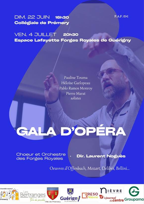 Affiche sur fond bleu