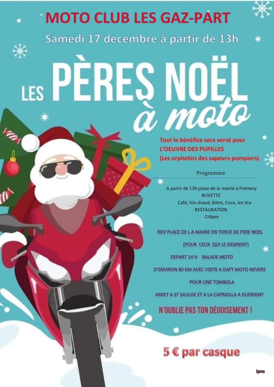 affiche des pères noël à moto